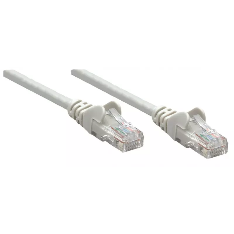Intellinet tīkla vads, Cat6, 0,25m, Pelēks, Varš, U/UTP, PVC, RJ45, Apzeltīti kontakti, Aizsargvāciņš, Ar boot, Mūža garantija