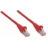 Intellinet tīkla savienojuma kabelis, Cat5e, 0,25m, Sarkans, CCA, SF/UTP, PVC, RJ45, apzeltīti kontakti, bezķēdes, ar aizsargvāciņu, mūža garantija