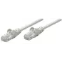 Intellinet tīkla savienotājkabelis, Cat6, 0,25m, Pelēks, CCA, U/UTP, PVC, RJ45, apzeltīti kontakti, ar aizsargvāciņu, ar sprieguma atslogotāju, mūža garantija