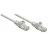 Intellinet tīkla savienotājkabelis, Cat6, 0,25m, Pelēks, CCA, U/UTP, PVC, RJ45, apzeltīti kontakti, ar aizsargvāciņu, ar sprieguma atslogotāju, mūža garantija