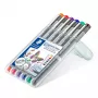 Finelineru komplekts Staedtler Pigment Liner 30803-SSB6 (zils, brūns, zaļš, oranžs, sarkans, violets)