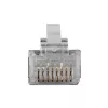 ACT RJ45 (8P/8C) CAT6 ekranēts modulārais savienotājs apaļajam kabelim ar viendzīslu vai savītu dzīslu vadiem