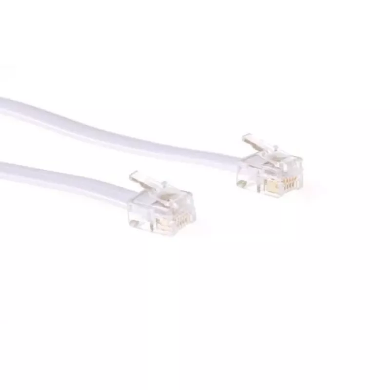ACT TD5602 balts plakans telefona kabelis 2m ar RJ12 savienotājiem