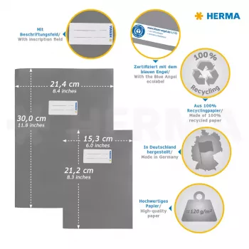 Žurnālu/grāmatu vāks HERMA 7096 Melns