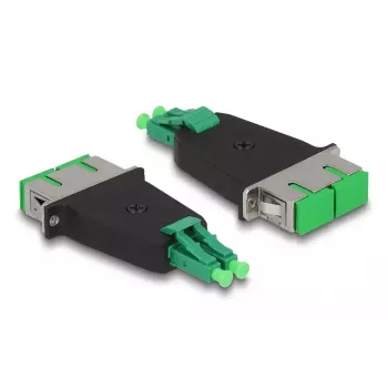 DeLOCK Optical Fiber Hybrid Coupler LC Duplex vīrietis uz SC Duplex sieviete zaļš