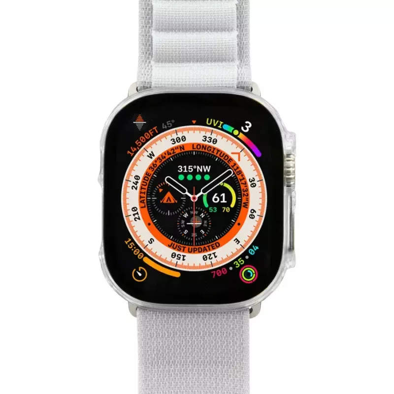 Aizsargmaciņš LAUT Shield Apple Watch 40–41 mm — caurspīdīgs stikls un polikarbonāts