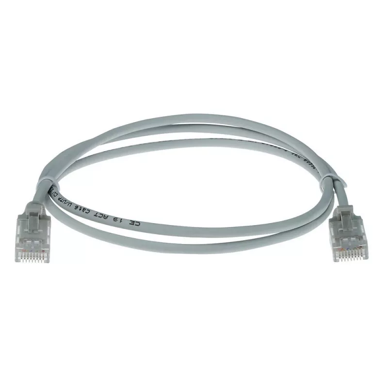ACT Grey 10m LSZH U/UTP CAT6 plānā datu centra savienojuma kabelis ar RJ45 savienotājiem