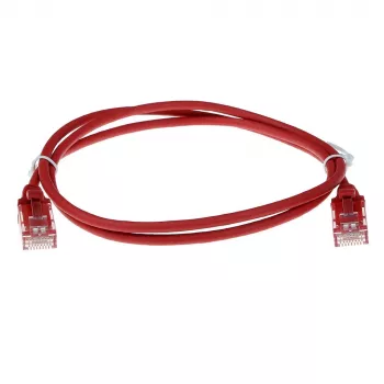 ACT Red 7 m LSZH U/UTP CAT6 datacentra plānais savienojuma kabelis ar aizsargātiem RJ45 kontaktiem