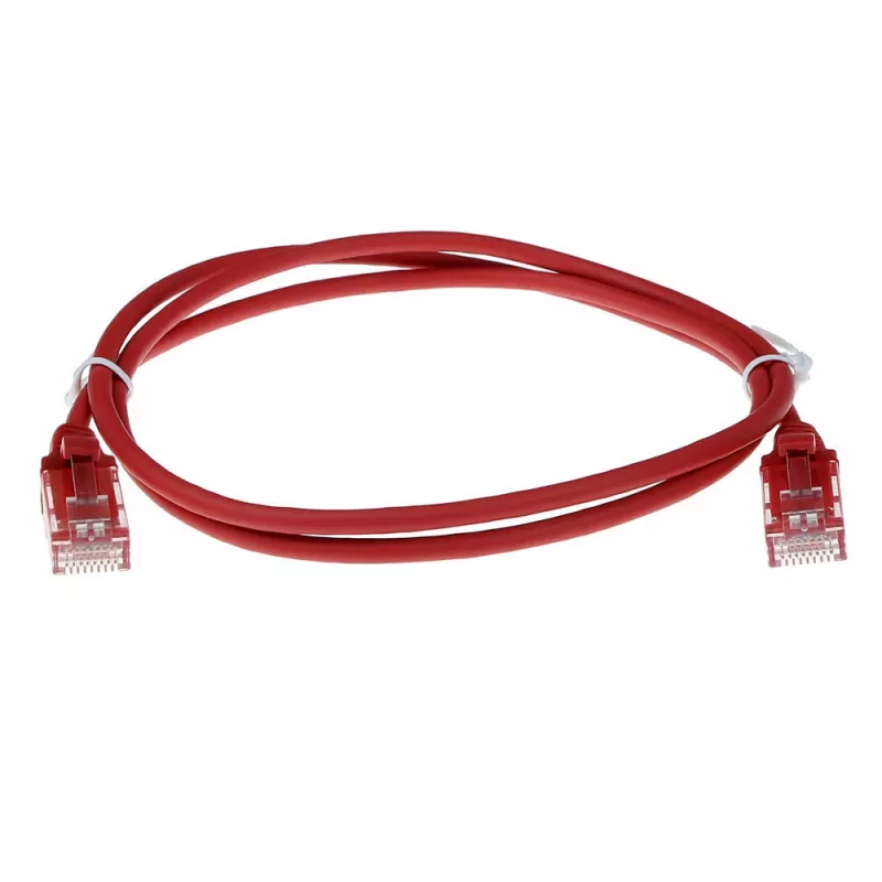 ACT Red 7 m LSZH U/UTP CAT6 datacentra plānais savienojuma kabelis ar aizsargātiem RJ45 kontaktiem