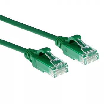 ACT Green 7 m LSZH U/UTP CAT6 datacenter slimline patch kabelis ar snagless RJ45 savienotājiem