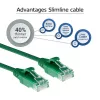 ACT Green 7 m LSZH U/UTP CAT6 datacenter slimline patch kabelis ar snagless RJ45 savienotājiem