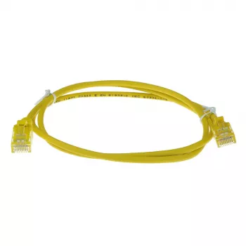 ACT dzeltenais 7 metru LSZH U/UTP CAT6 datacentra plānais patch kabelis ar RJ45 savienotājiem