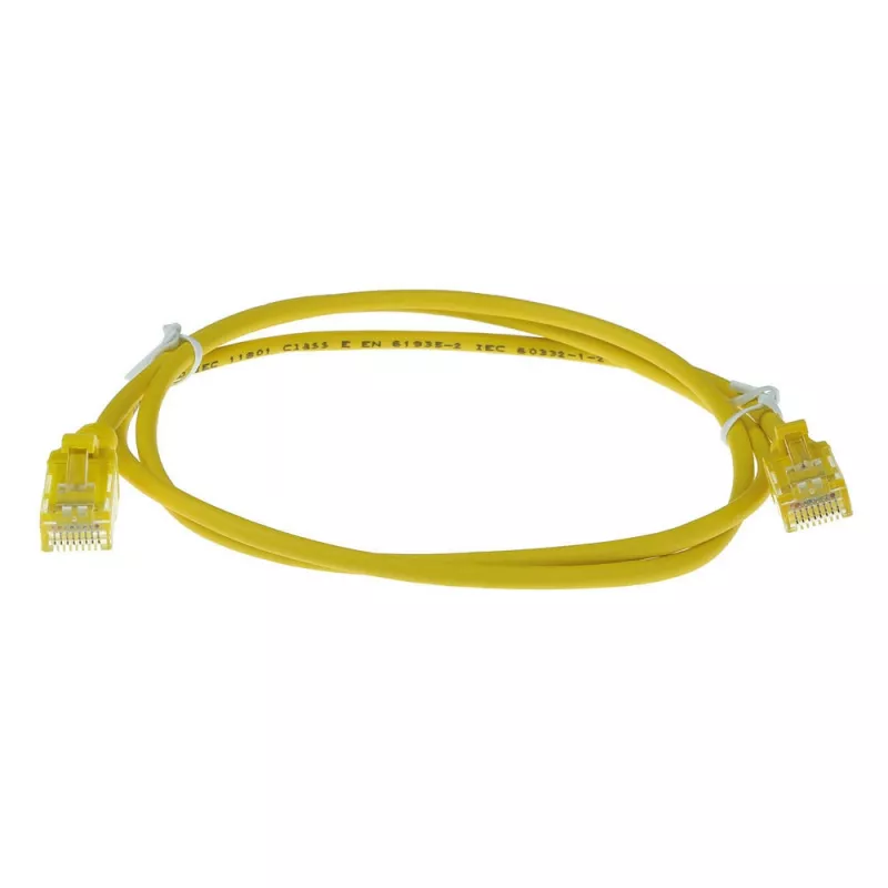 ACT Yellow 10 metru LSZH U/UTP CAT6 datacenter plāns savienojuma kabelis ar RJ45 savienotājiem un aizsargvāciņu