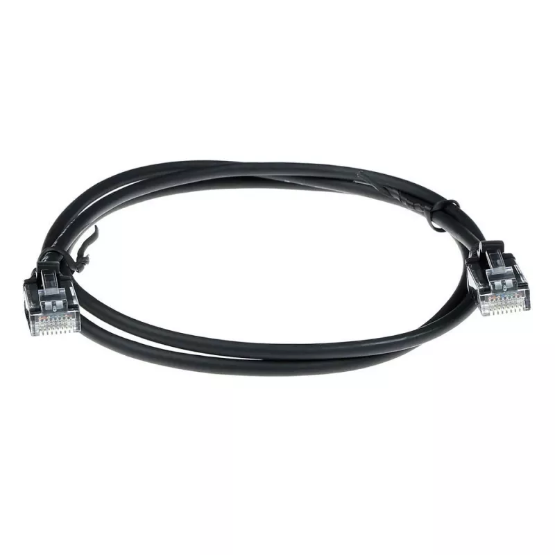 ACT Black 7 metru LSZH U/UTP CAT6 datacentra plānais plāksteris ar RJ45 savienotājiem