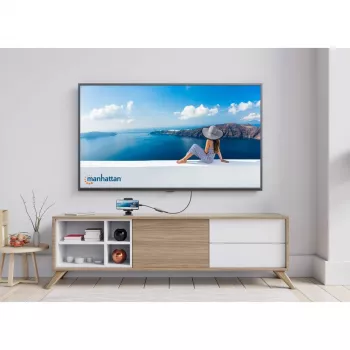 Manhattan USB-C 3-in-1 dokstacija / centrmezgls ar HDMI, USB-A un USB-C, Power Delivery 100W, melns