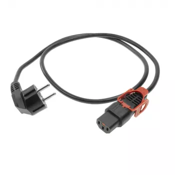 ACT barošanas vads CEE 7/7 leņķa - C13 IEC Lock melns 1 m, EL341S