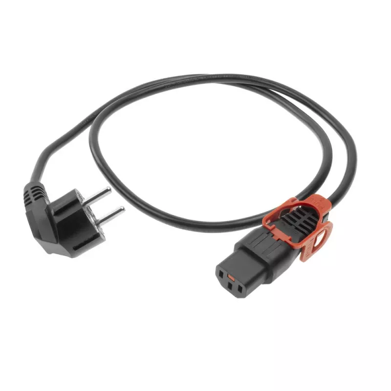 ACT barošanas vads CEE 7/7 leņķa - C13 IEC Lock melns 1 m, EL341S