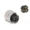DeLOCK M12 A-kodēts 3-pin sievišķais savienotājs 90° leņķī metāla