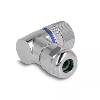 DeLOCK M12 A-kodēts 3-pin sievišķais savienotājs 90° leņķī metāla