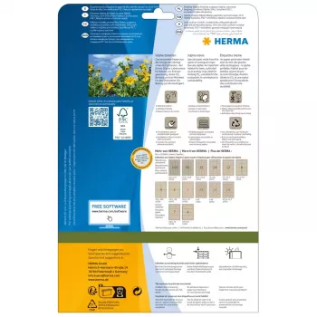 Pašlīmējošā etiķete HERMA 10763 Brūna 360 gab. Elipse 63,5x42,3 mm