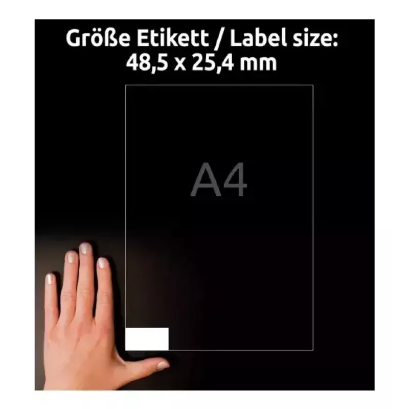 Pašlīmējošā etiķete Avery 4780-65 Taisnstūra Pastāvīgi balta 2600 gab.