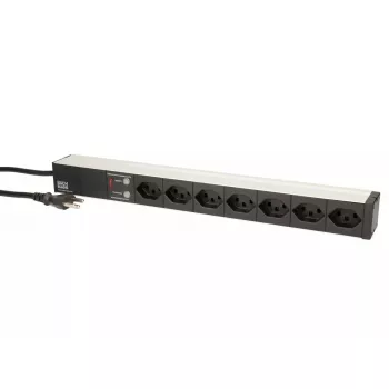 Bachmann 333.0382 19 collu kontaktligzdu līste, 7x T23 (CH), pārsprieguma aizsardzība, 3 m, melna