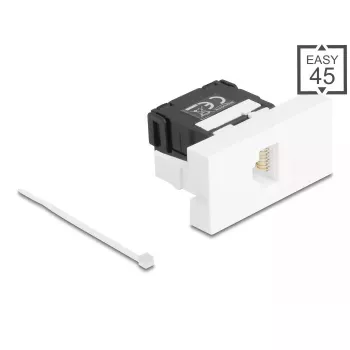 DeLOCK 90879 dzimuma pārveidotājs RJ45 LSA 180° Melns Balts