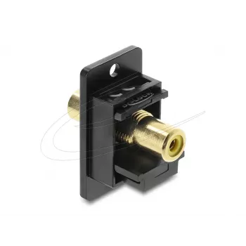 Keystone modulis DELOCK 91113 ar RCA-RCA savienotājiem, plakana konstrukcija, melns/dzeltens