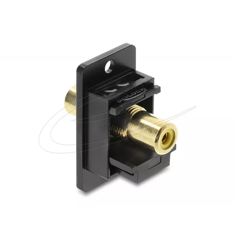 Keystone modulis DELOCK 91113 ar RCA-RCA savienotājiem, plakana konstrukcija, melns/dzeltens