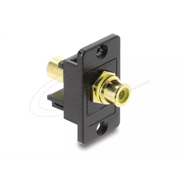 Keystone modulis DELOCK 91113 ar RCA-RCA savienotājiem, plakana konstrukcija, melns/dzeltens