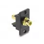 Keystone modulis DELOCK 91113 ar RCA-RCA savienotājiem, plakana konstrukcija, melns/dzeltens