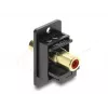 Keystone modulis DELOCK 91114 — RCA uz RCA, plakans dizains, melns/sarkans