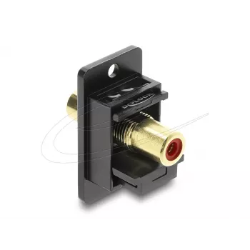Keystone modulis DELOCK 91114 — RCA uz RCA, plakans dizains, melns/sarkans