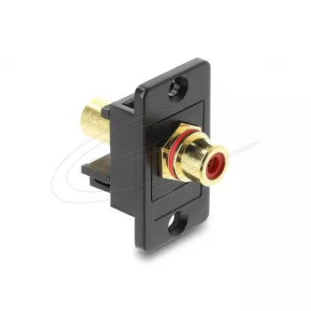 Keystone modulis DELOCK 91114 — RCA uz RCA, plakans dizains, melns/sarkans