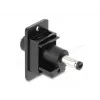 Keystone modulis DELOCK 91121 — plakana DC ligzda 5.5 x 2.5 mm, melna, 19.1×42.3×35.5 mm