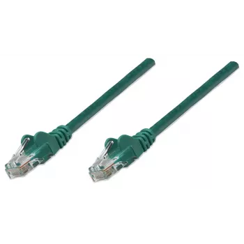 Intellinet tīkla vads, Cat5e, 15m, Zaļš, CCA, U/UTP, PVC, RJ45, apzeltīti kontakti, Snagless, Booted, Mūža garantija