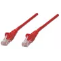 Intellinet tīkla savienojuma kabelis, Cat5e, 15m, Sarkans, CCA, U/UTP, PVC, RJ45, zeltīti kontakti, aizsargapvalks, mūža garantija