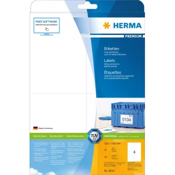 Pašlīmējošā printera etiķete HERMA 8630 A4 105x148 mm