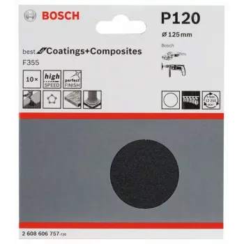 Bosch 2 608 606 757 slīpēšanas lapa, īpaši smalks grauds P120, 10 gab.