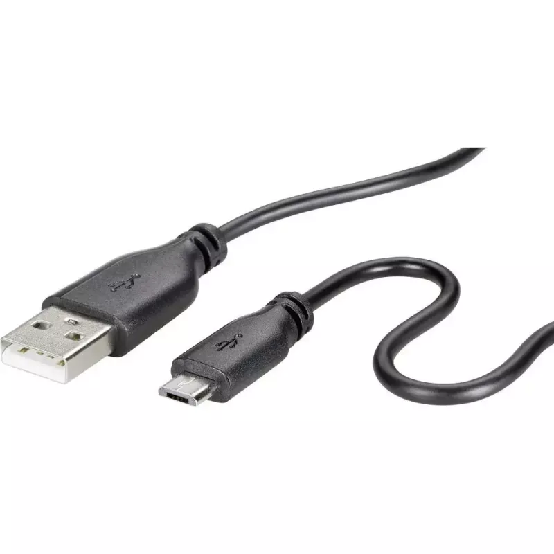 USB 2.0 datu kabelis Renkforce RF-4032111, USB A uz Micro-USB B, 1 m, melns