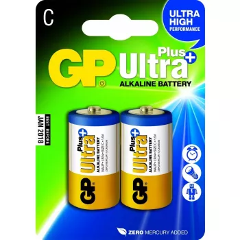 GP Ultra Plus Alkaline C vienreizējās lietošanas baterijas, 2 gab.