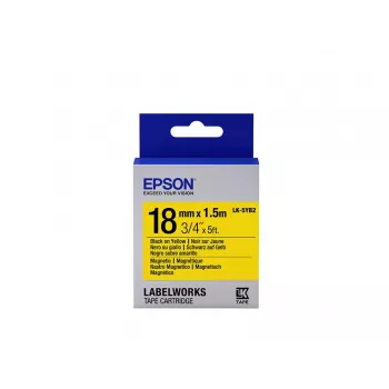 Epson LK-5YB2 magnētiskā lentes kasetne, melns uz dzeltena, 18mm x 1,5m