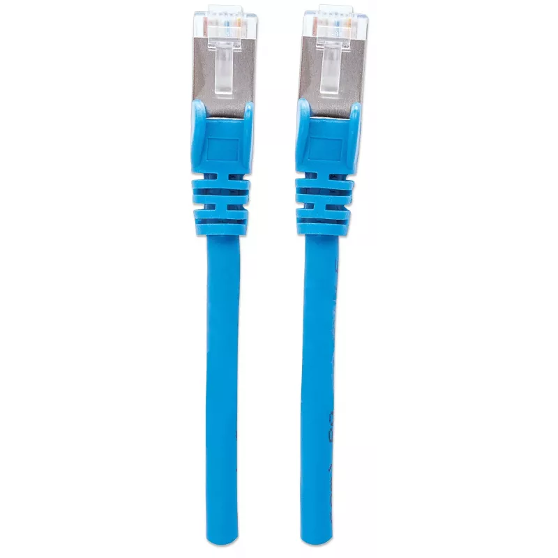 Intellinet tīkla vads, Cat6A, 15m, Zils, Varš, S/FTP, LSOH / LSZH, PVC, RJ45, Zeltīti kontakti, Aizsargvāciņš, Ar boot, Mūža garantija