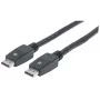 Manhattan DisplayPort 1.1 kabelis, 4K@60Hz, 10m, vīriešu-vīriešu, ar fiksatoriem, pilnībā ekranēts, melns, mūža garantija