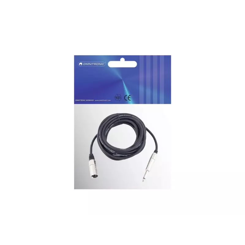 Audio kabelis Omnitronic 3022519D 10 m XLR 3-pin 6,35 mm Melns