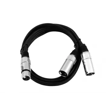 Audio kabelis XLR (3-pin) 2 x XLR (3-pin) Melns Omnitronic 30225204