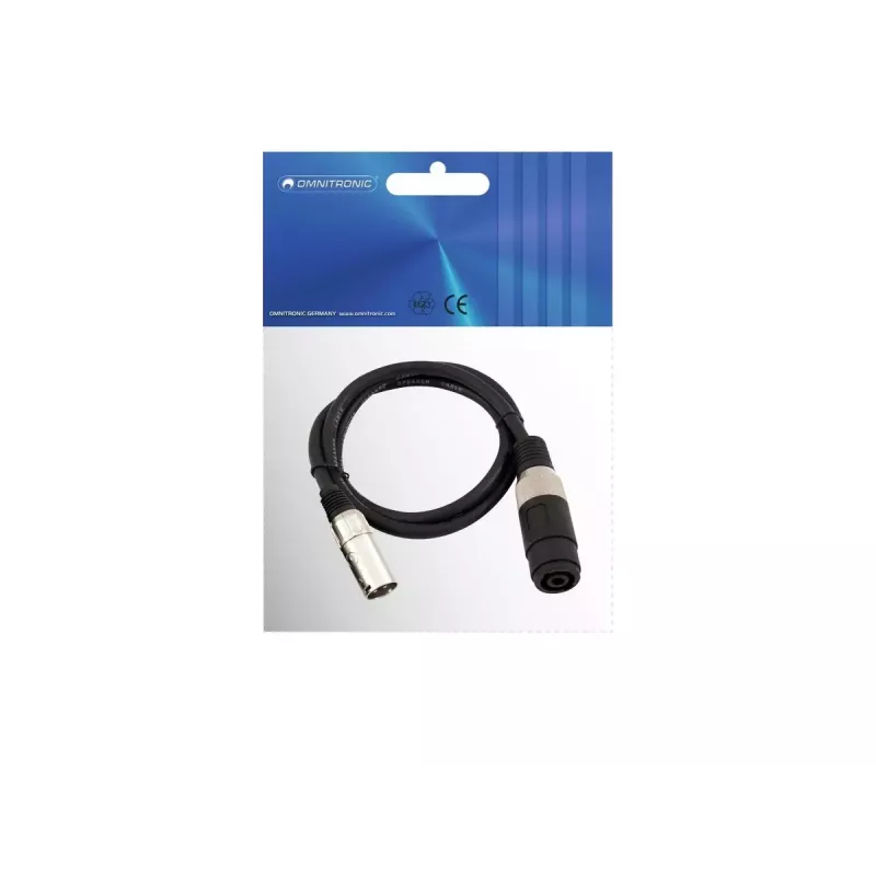 Audio kabelis Omnitronic 30225590 Speakon–XLR 1m Melns