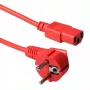 Strāvas vads ACT CEE 7/7 (leņķa) uz C13, 5 m, 250 V 10 A, sarkans