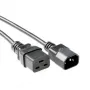 Strāvas vads C14 - C19 melns 0.5 m ACT Powercord AK5438