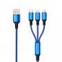 USB kabelis 2GO 797151 1.5 m USB B USB C/Micro-USB B/Lightning Melns Zils